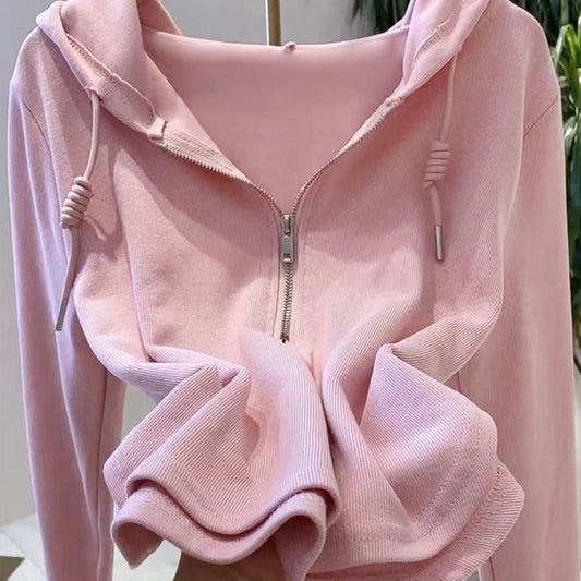 Fashion women's wear Irregular Solid Color Hooded Sweater for Women 2023 Autumn New Fashionable Long Sleeve T-shirt Women's Bottoming Shirt Top Ins Fashion