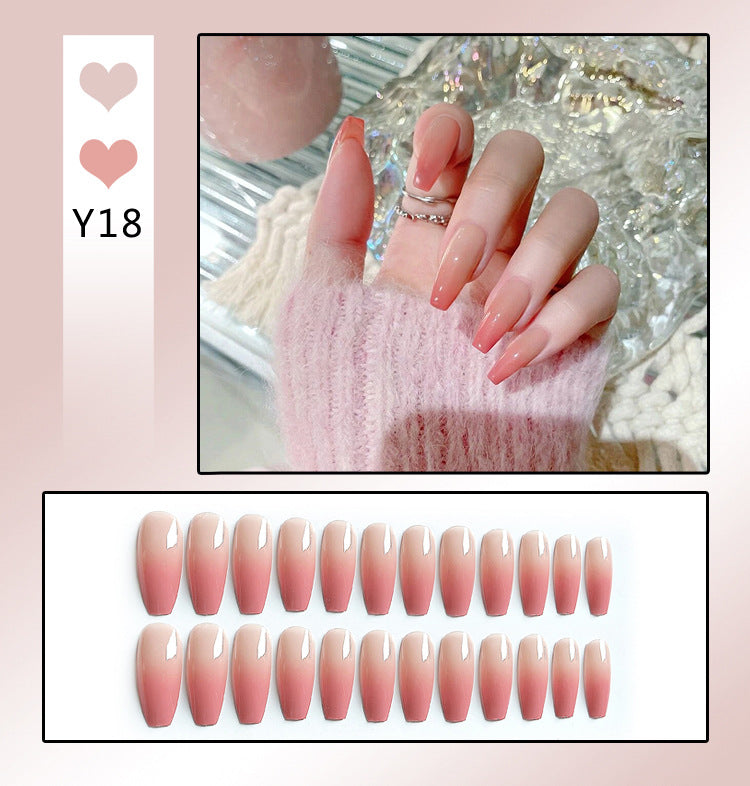 Fashion  nail Internet Celebrity Fake Nail Patch Wear Armor Finished Product Nail Tip Nail Stickers Removable Nail Patch Stall Supply Manufacturer
