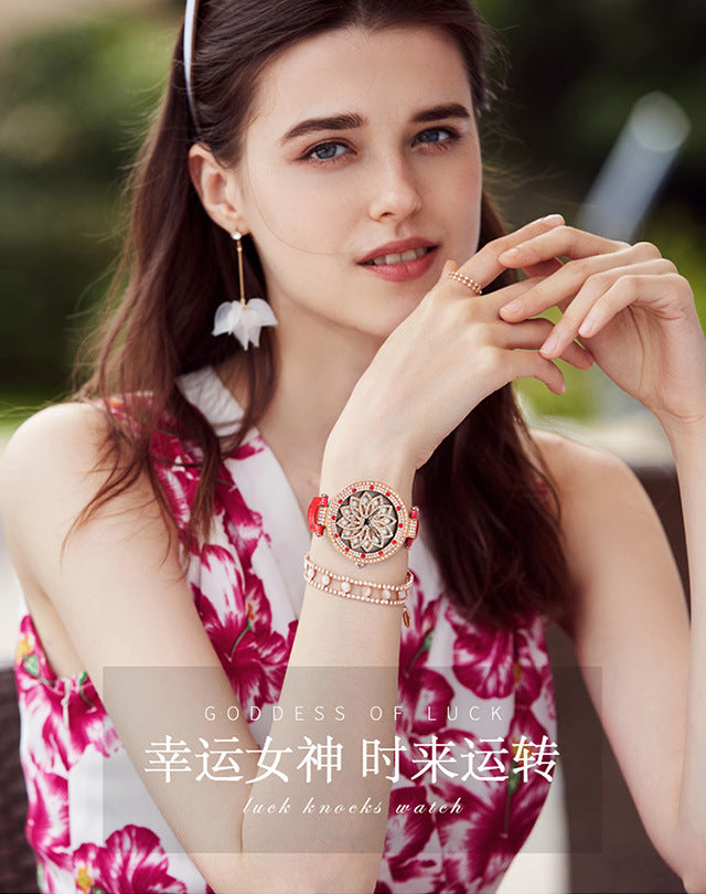 Fashion women's watchYabani Popular Good Luck Comes Women's Quartz Watch Fashion Diamond Waterproof Watch Cross-Border Hot Women's Watch Wholesale