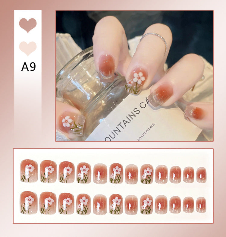 Fashion  nail Internet Celebrity Fake Nail Patch Wear Armor Finished Product Nail Tip Nail Stickers Removable Nail Patch Stall Supply Manufacturer