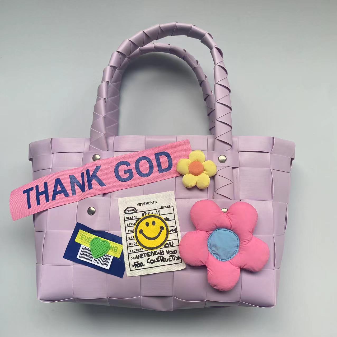 Dopamine Bag Free shipping Tattoo New Fashion Dopamine Handbag Woven Bag Tote Bag Gift Bag Women's Bag