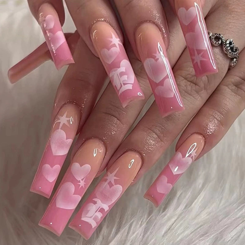 (Hand-made nail)美甲贴片nails穿戴甲长款欧美假指甲美甲贴片穿戴甲甲片成品