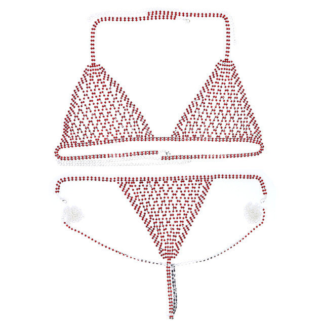 Fashion jewelry Europe and the United States cross-border explosions body chain exaggerated rhinestone bikini chest chain underwear sexy nightclub style body chain