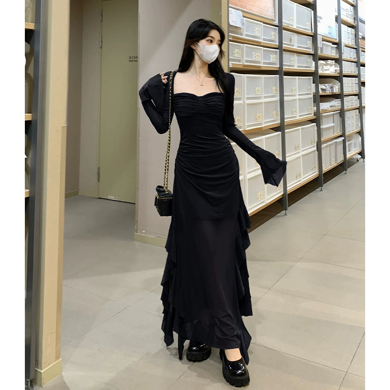 Fashion women's wear Unique Purple Dress Spring plus Size Slightly Oversized Girls Slimming Chic and Beautiful Dress Long Dress