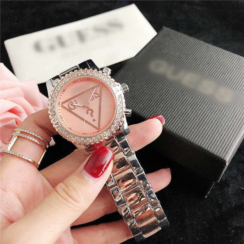 Fashion women's watchSimple Fashion in Europe and America Women's Watch Cross-Border Hot Rhinestone Steel Belt Quartz Women's Watch