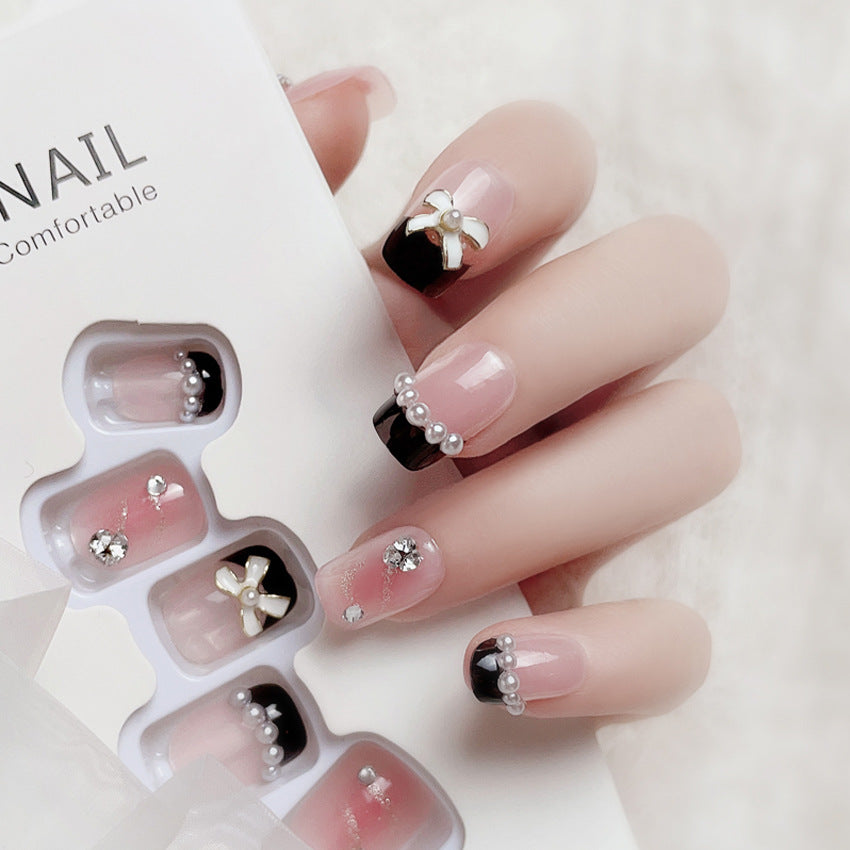 Fashion  nail Pure Desire Fake Nail Patch Bow Finished Nail Beauty Wearable Fake Nails Removable Nail Tip Wearable Nail X94