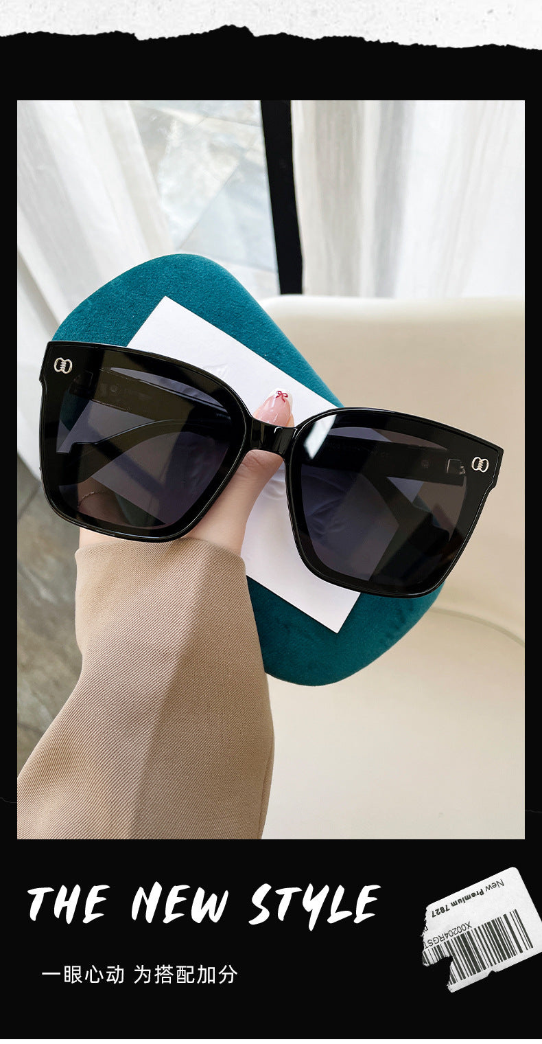 2024 New Light Luxury Small Fragrance Style Women's Large Frame Sunglasses Small Red Book Fashion Trend Travel Driving Street Photo Sunglasses