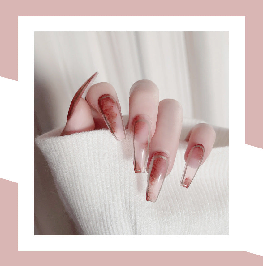 Fashion  nail European and American Pure Want to Wear Manicure Rendering French Fake Nail Patch Detachable Wear Nail Wholesale Manicure X91
