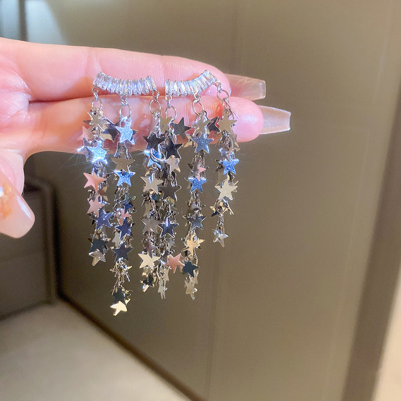 925银针金属流苏耳环欧美时尚设计感耳钉耳坠个性简约耳饰批发女