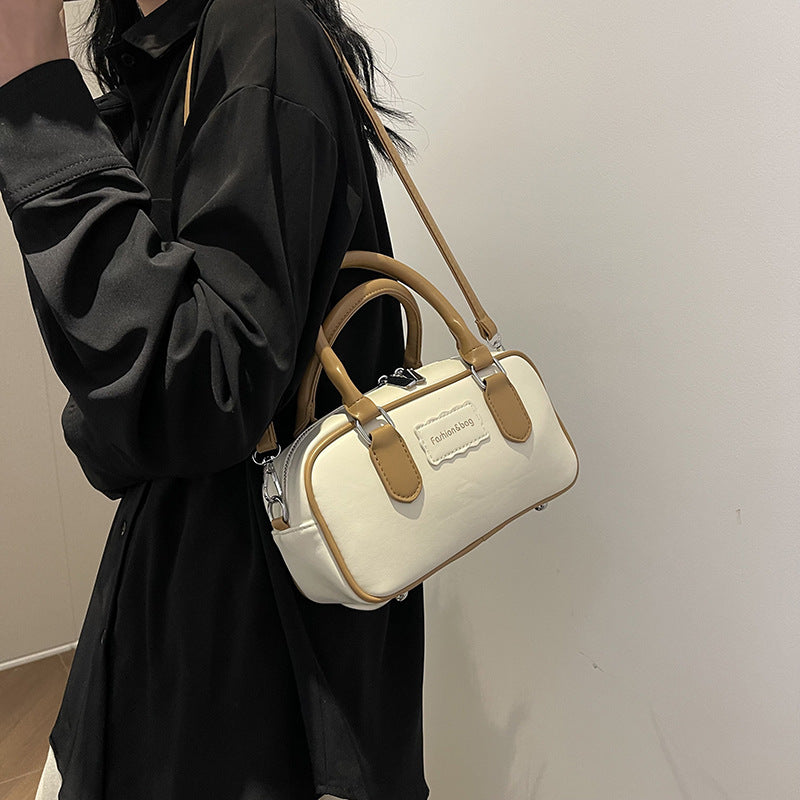 Dopamine Bag Free shipping Tattoo Fashion contrasting color Boston portable small bag women 2024 new spring dopamine Internet celebrity shoulder cross pillow bag