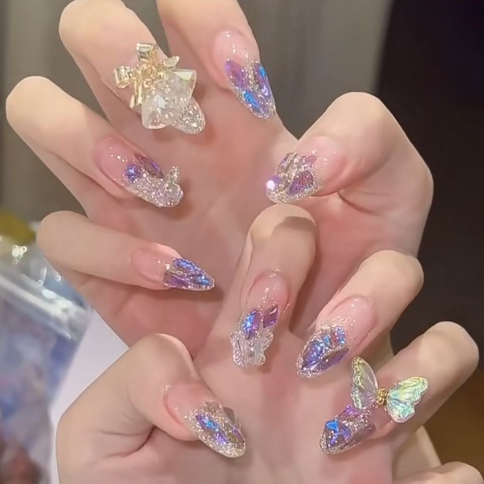 (Hand-Made Nail) Fake Nails Nail Stickers Fairy Smart Butterfly Bell Nail Art