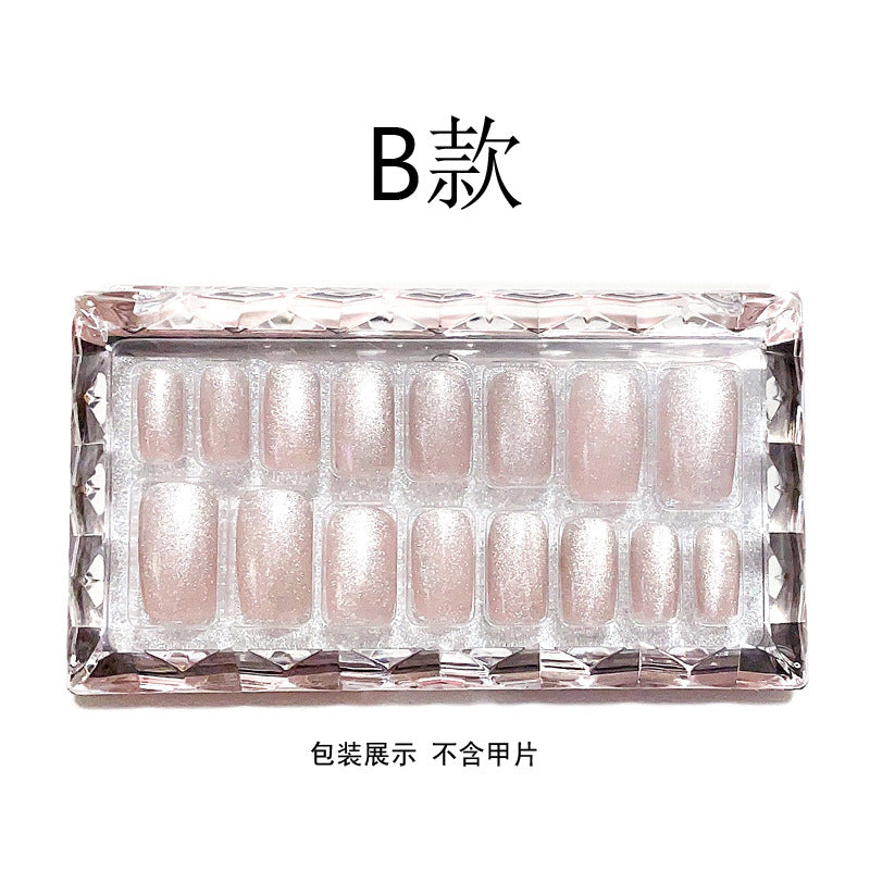 Fashion  nail 24 Pieces Wearable Nail Sticker Fake Fingernail Bag Foot Nail White Suit Transparent Tray Suction Plastic Packaging Box