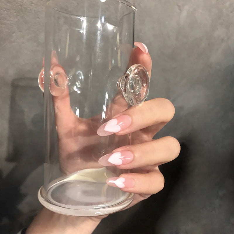 Fashion  nail Internet Celebrity Fake Nail Patch Wear Armor Finished Product Nail Tip Love Heart Nail Stickers Removable Nail Patch N12