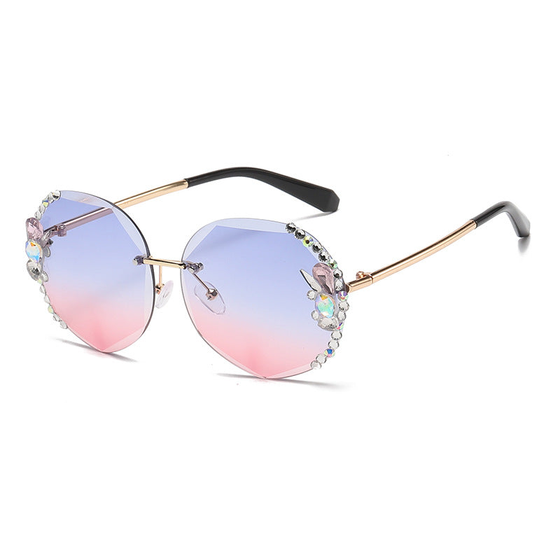 Women's fashion glasses 跨境墨镜女ins街拍大脸显瘦防紫外线太阳镜素颜神器眼镜女韩版潮