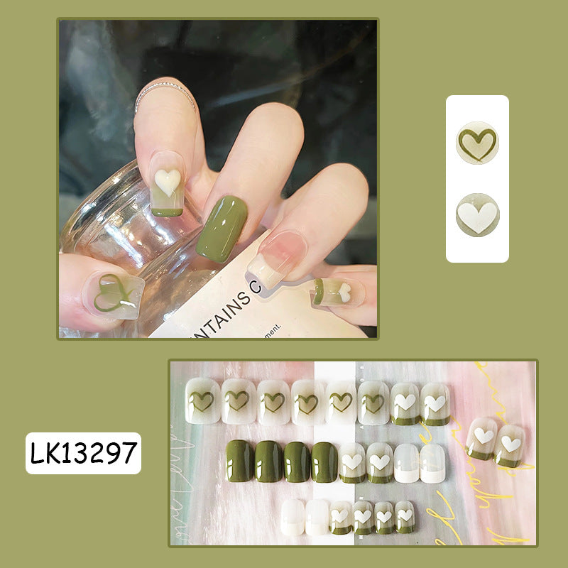 水墨穿戴甲玫瑰美甲片蝴蝶指甲贴片美甲贴片假指甲片穿戴美甲成品