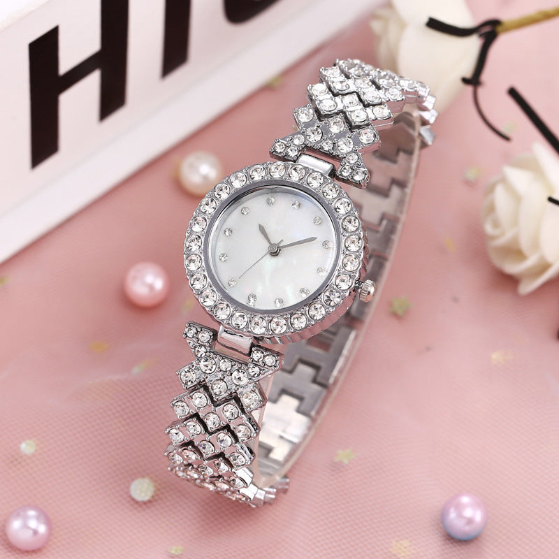 Fashion women's watchNew Diamond Bracelet Watch Two-Piece Suit Women's Fashion Watch Trend Women's Watch with Rhinestones Cross-Border Hot Quartz Watch
