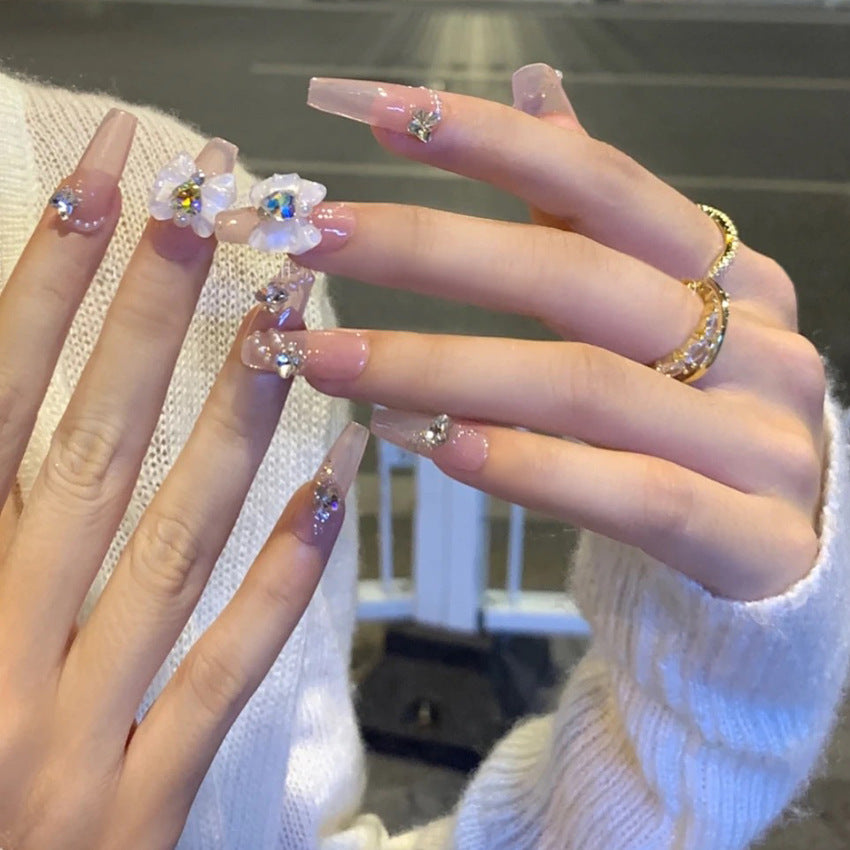 Fashion  nail New Nail Beauty Wear Nail Ins Advanced Pure Desire Wind Nail Patch Wear Nail Bow Nail Stickers A30