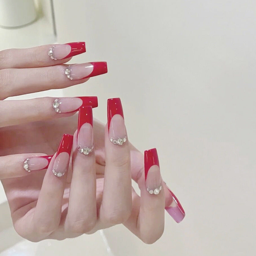 Fashion  nail Internet Celebrity Fake Nail Patch Wear Armor Finished Product Nail Tip Nail Stickers Removable Nail Patch Removable Nail Stickers X62