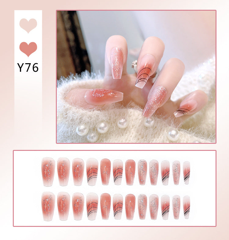 Fashion  nail Nail Stickers One Second Wearable Nail Sticker Wear Armor Nail Stickers Pure Desire Gradient Simple New Elegant