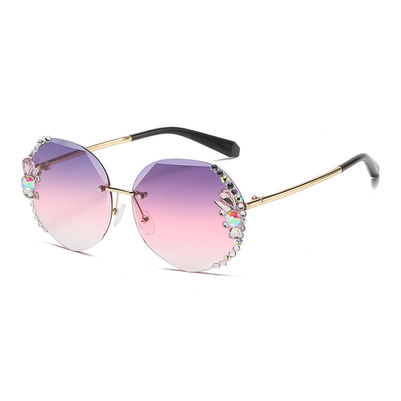 Women's fashion glasses 跨境墨镜女ins街拍大脸显瘦防紫外线太阳镜素颜神器眼镜女韩版潮