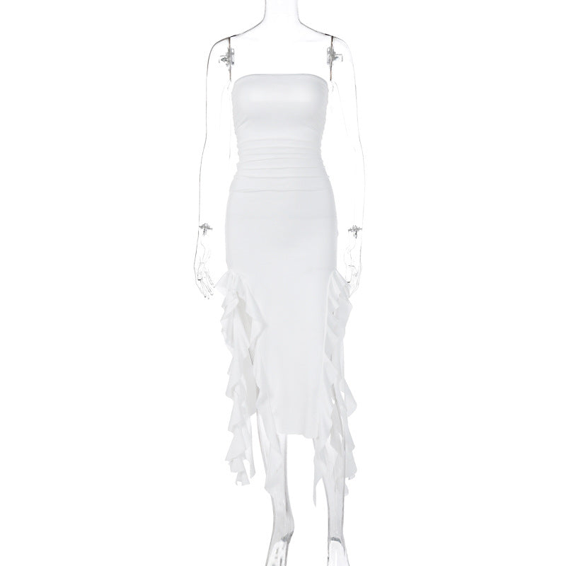 Free shipping   new fashion sexy personality chest wrapping irregular dress foreign trade wholesale tops