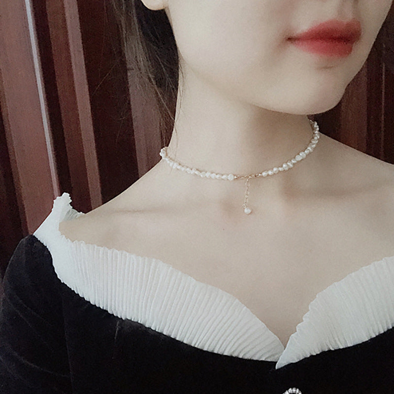 法式巴洛克珍珠项链 时尚isn小众锁骨链轻奢个性高级感项饰批发女