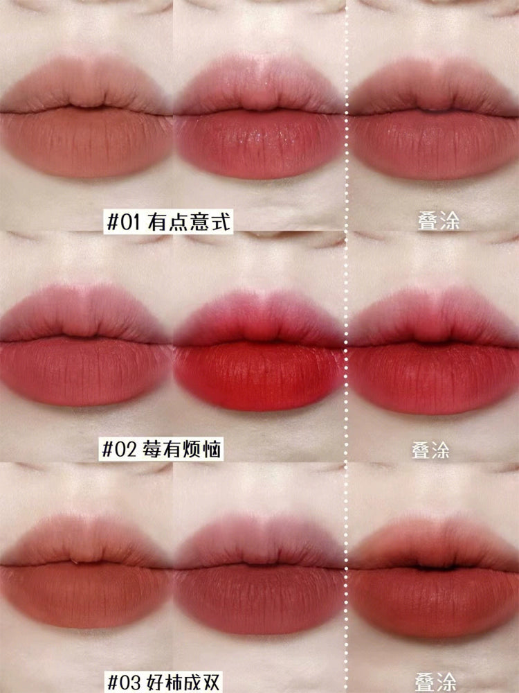 【带唇刷】双色口红唇泥丝绒哑光雾面口红持久防水不易脱色滋润唇釉