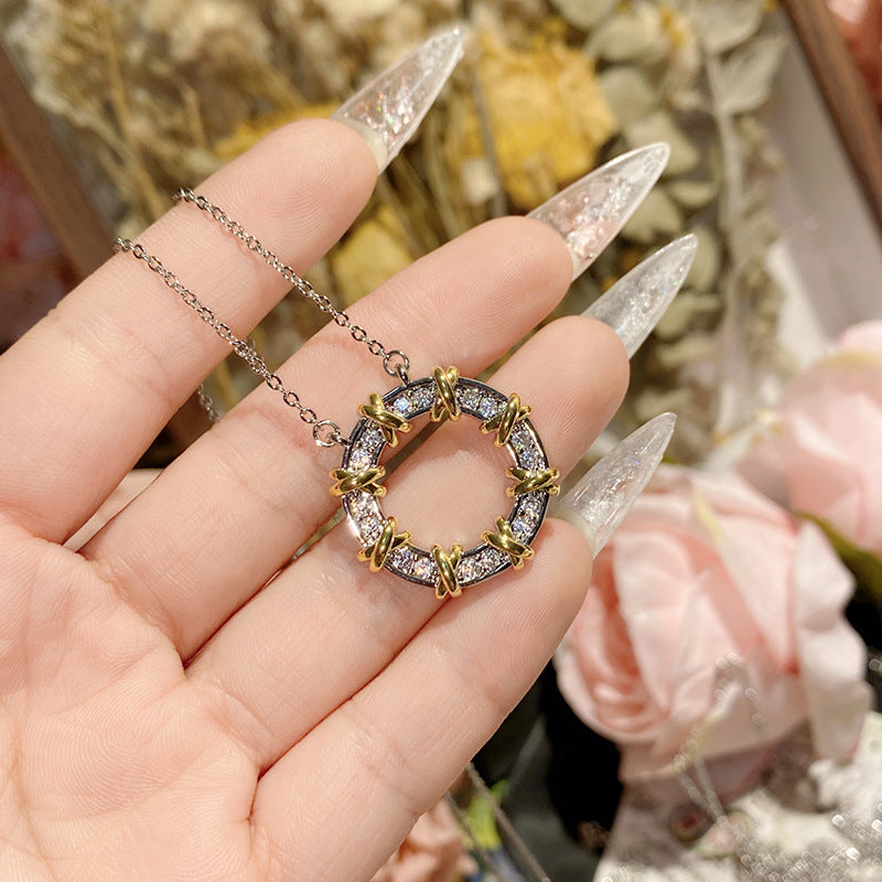 珠宝首饰山茶欧美奢华满钻雏菊浓彩黄钻系列项链  镀金韩版气质灵动锁骨链