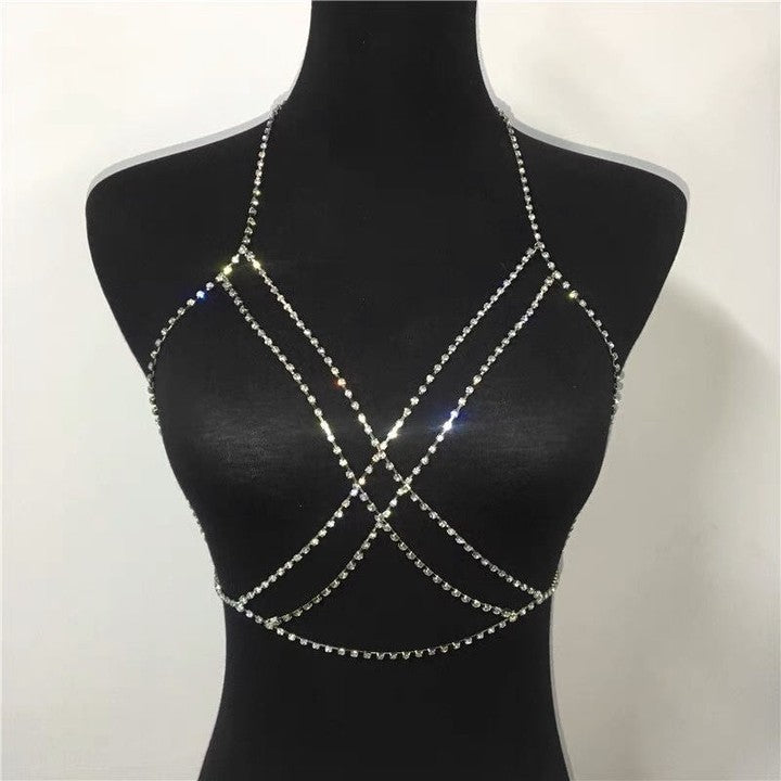 珠宝首饰胸链身体链欧美bodychain性感比基尼bikini立体后背链露背装配饰