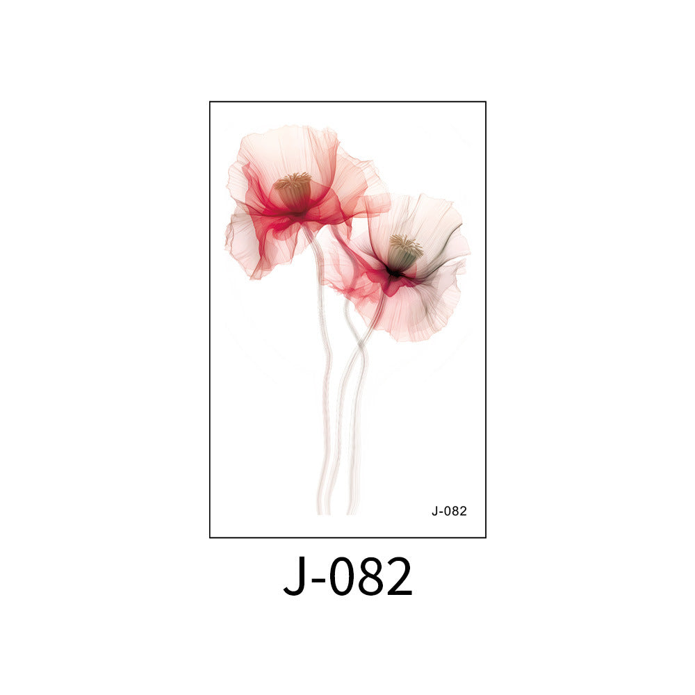 Free shipping Tattoo Colorful Flower Tattoo Sticker Disposable Waterproof Hand Back Clavicle Chest European and American Scar Covering Fresh Tattoo Sticker Paper
