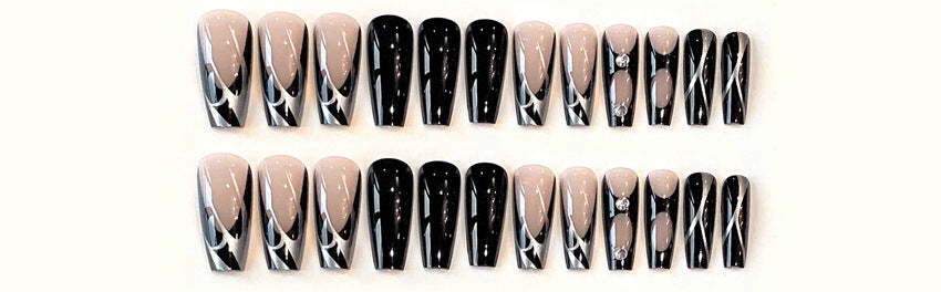 Fashion  nail Foreign Trade Style Elegant White Wear a European and American Ins Style Nail Sticker Fake Nails Wholesale W10