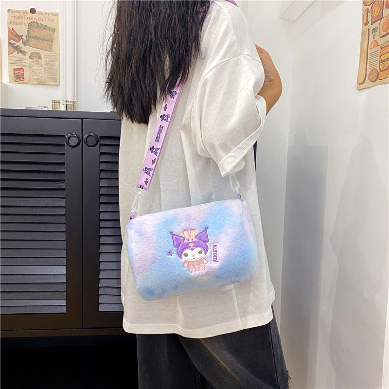 Dopamine Bag Free shipping Tattoo Vitality dopamine girl smudge bucket bag new jade cinnamon dog plush messenger bag women's versatile accessories shoulder bag