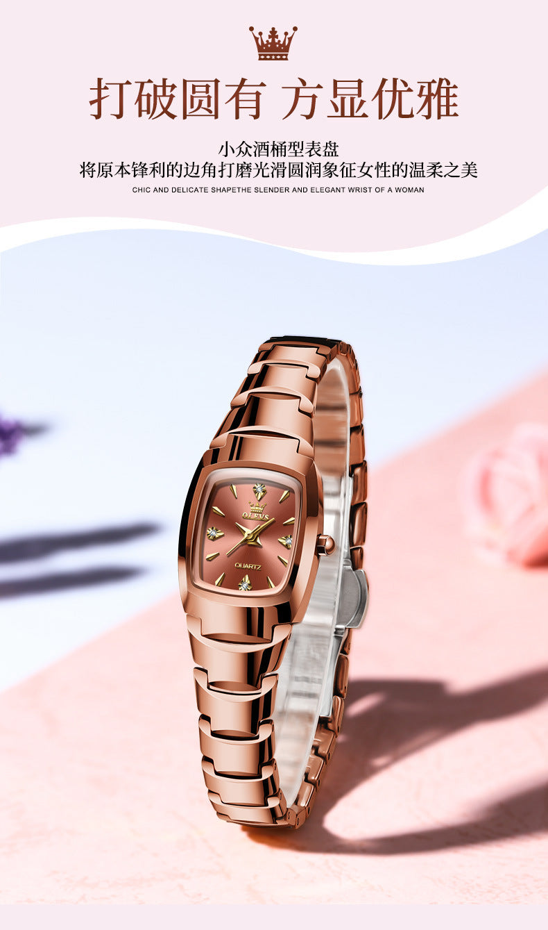 Women's fashion watch Oulishi brand new tungsten steel quartz watch women's watch fashion women's watch women's watch