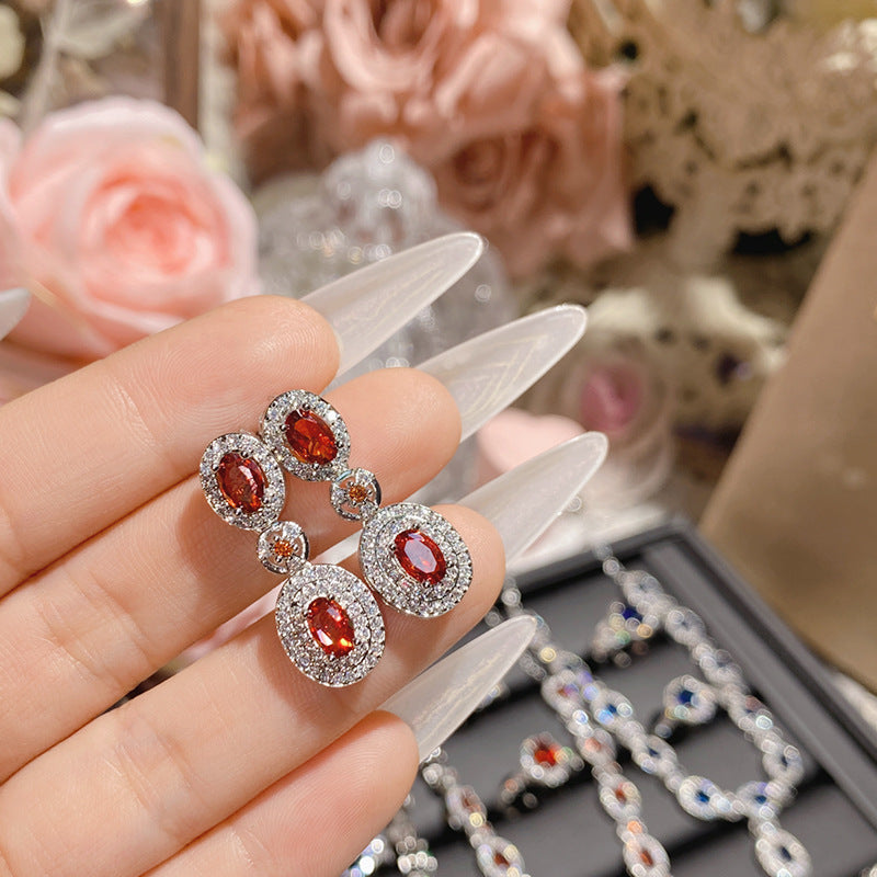珠宝首饰山茶小红书直播璀璨黄钻四件套  镀金满钻高级精致手链仿碧玺珠宝