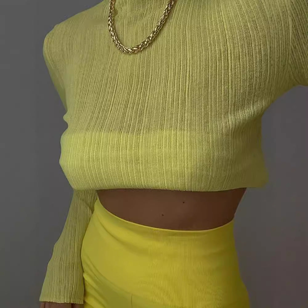 Free shipping  new women's clothing long-sleeved mesh see-through T-shirt women's solid color turtleneck slim-fit top tops