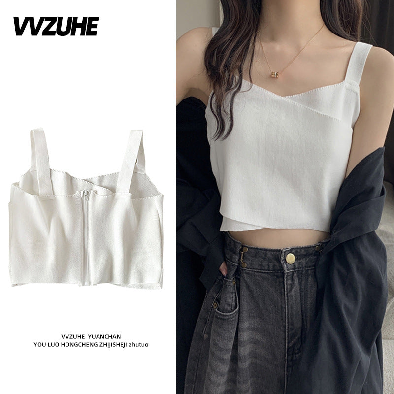 Dopamine tops Free shipping Tattoo Pink Dopamine Wear Seaside Small Suspender Female Sexy Neck Wear Vest Sweet Spicy Thai Top Spice Girl Summer