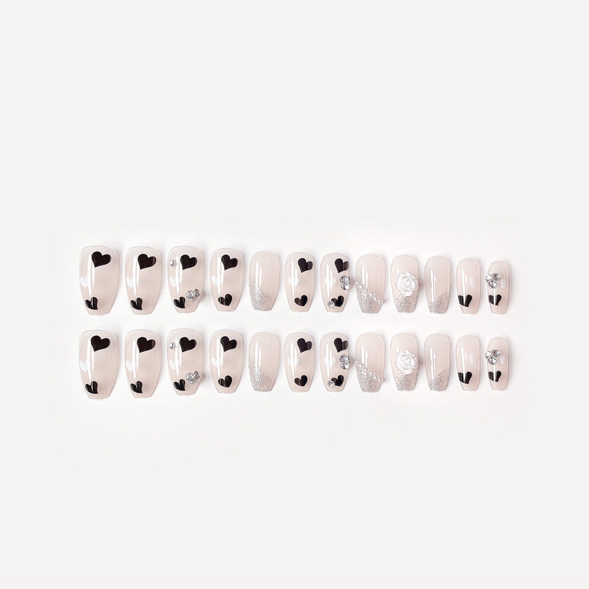 Fashion  nail Internet Celebrity Fake Nail Patch Wear Nail Finished Product Nail Tip Nail Stickers Disassembly Nail Patch Camellia Manicure Y56