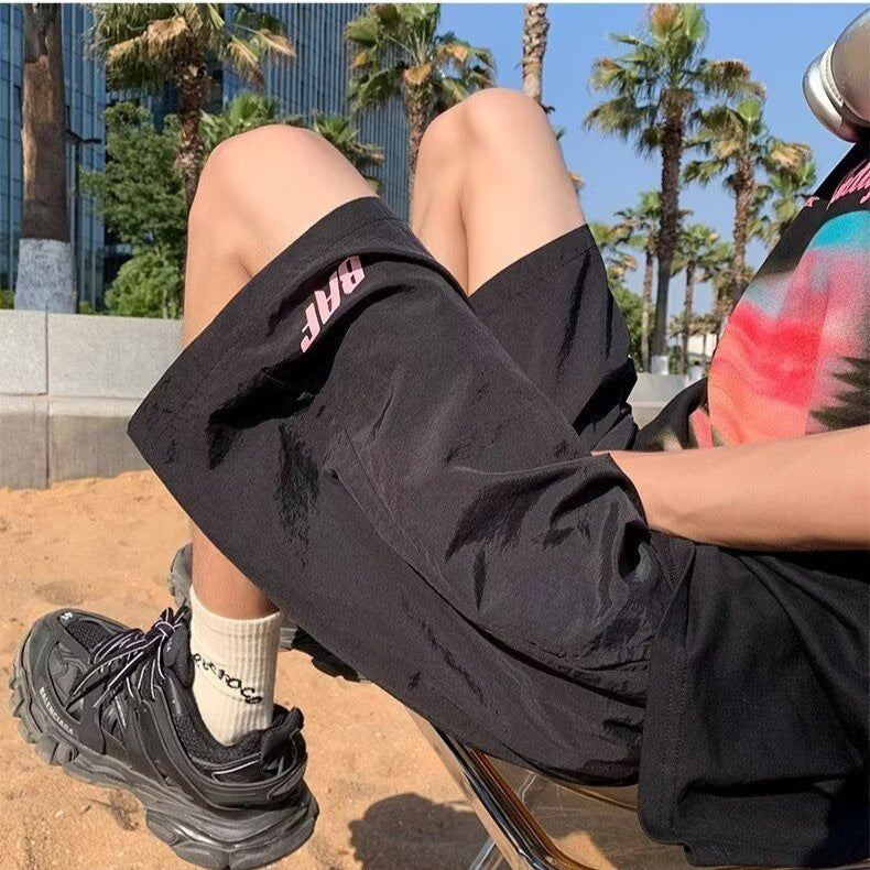 Dopamine pants Free shipping Tattoo Fat mm dopamine beach shorts women's summer thin quick-drying five-point pants loose wide-leg slim large-size women's clothing
