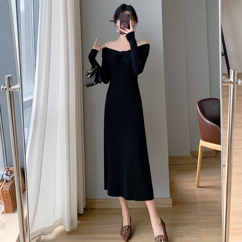 Dopamine dress Free shipping Tattoo American Spice Girl Dopamine ins with coat knitted primer dress, cross-border women's clothing autumn new sweater skirt