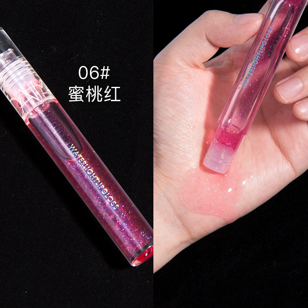 透明水光口红唇蜜珠光带闪镜面润泽唇釉嘟嘟玻璃唇保湿唇乳女学生平价