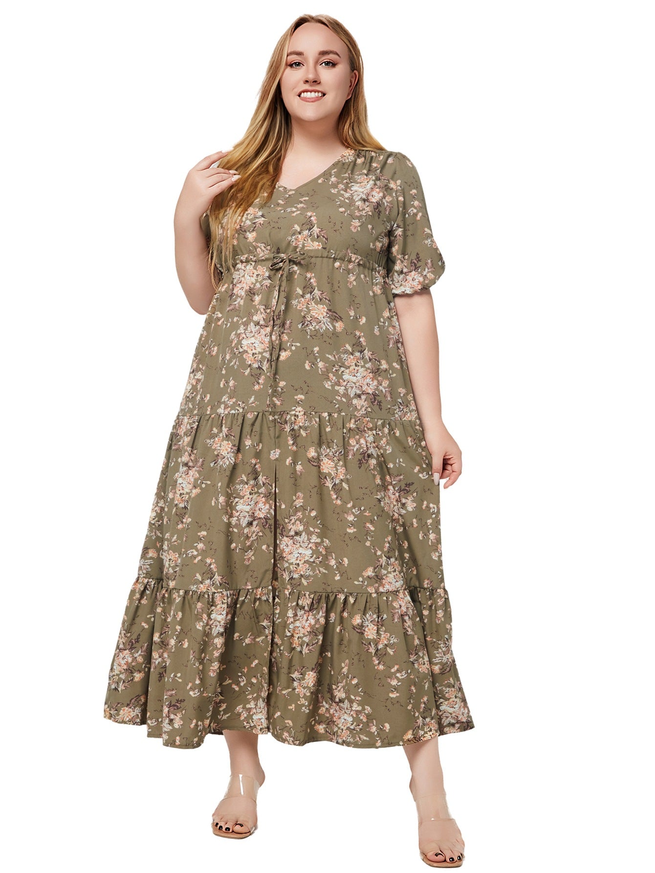 Fashion women's wear 2024 plus Size Women's Clothing Summer New Bohemian Print Loose Dress Sq0217