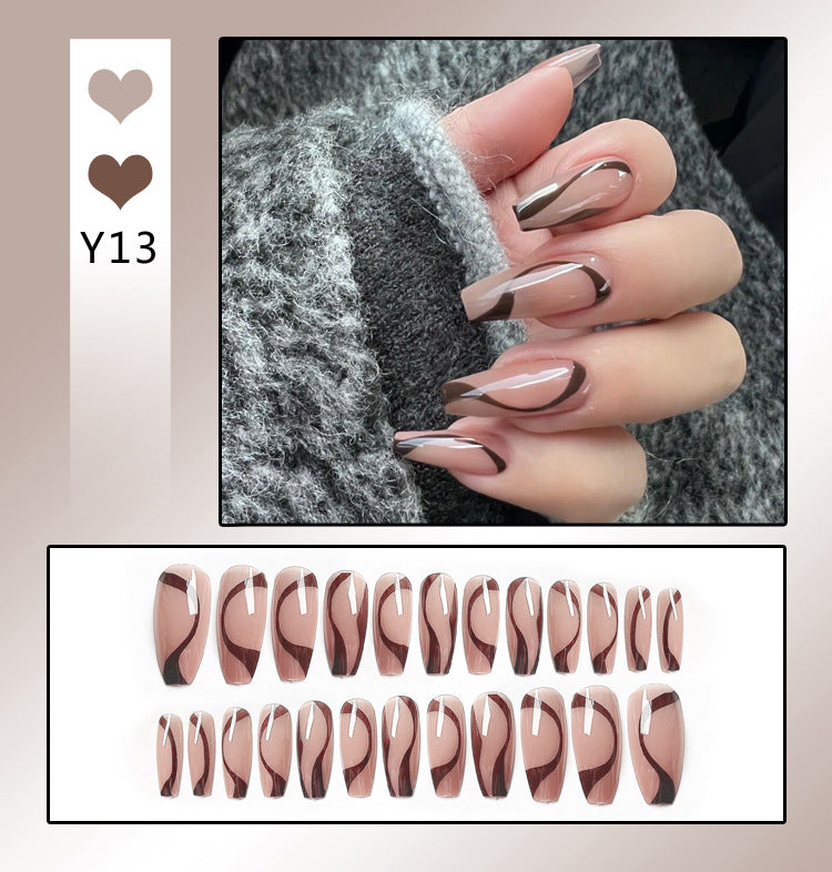 Fashion  nail Internet Celebrity Fake Nail Patch Wear Armor Finished Product Nail Tip Nail Stickers Removable Nail Patch Stall Supply Manufacturer