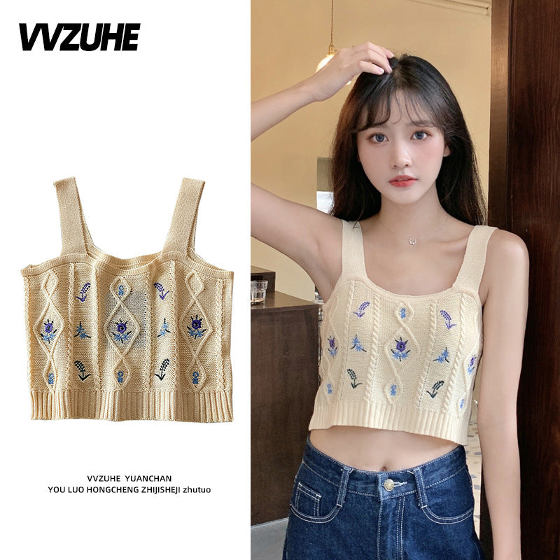 Dopamine tops Free shipping Tattoo Pink Dopamine Wear Seaside Small Suspender Female Sexy Neck Wear Vest Sweet Spicy Thai Top Spice Girl Summer