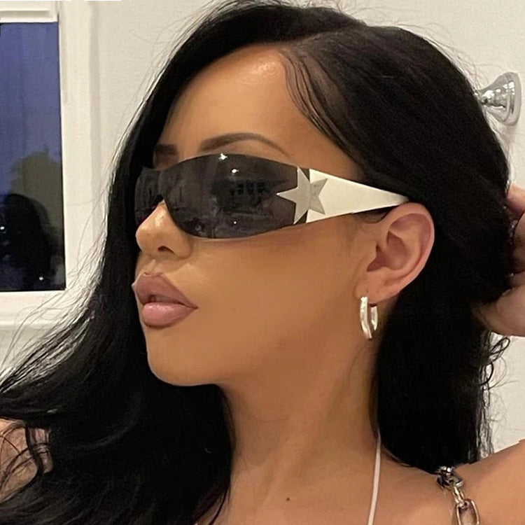 Women's fashion glasses 五角星Y2K飞行员凹造型墨镜2023新款ins太阳镜网红同款太阳眼镜女