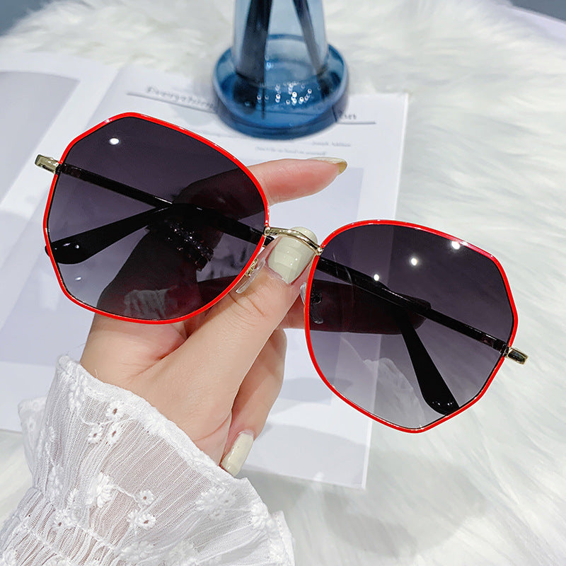 Women's fashion glasses2022新款偏光眼镜跨境女士墨镜韩版潮防紫外线ins太阳镜大脸显瘦