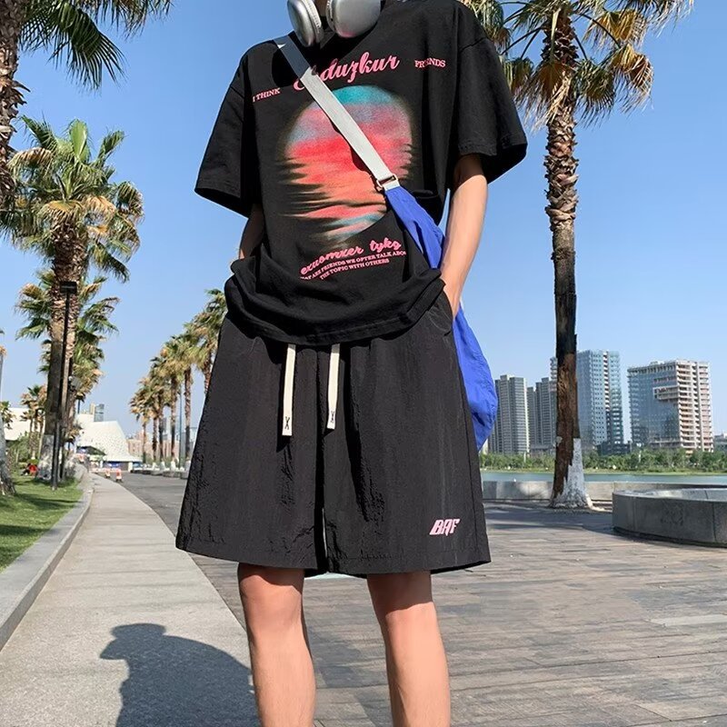 Dopamine pants Free shipping Tattoo Fat mm dopamine beach shorts women's summer thin quick-drying five-point pants loose wide-leg slim large-size women's clothing
