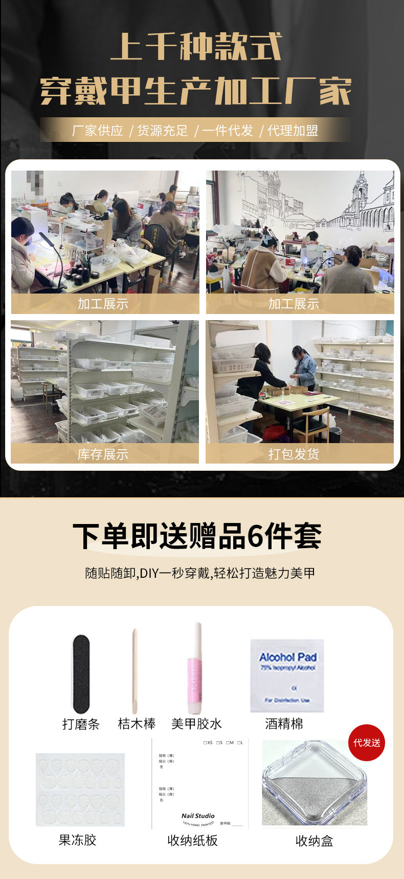 一颗栗子【原创实拍】秋冬奢华爆闪满钻冰透裸色重工纯手工穿戴甲
