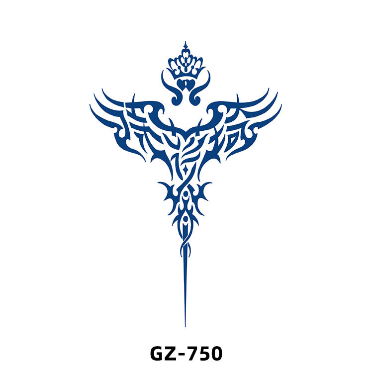 Free shipping Tattoo Cross-Border Herbal Semi-Permanent Tattoo Sticker Men's and Women's Waterproof Sweat-Proof Juice Half Sleeve Real-Proof Tattoo Letter Sticker Tattoo