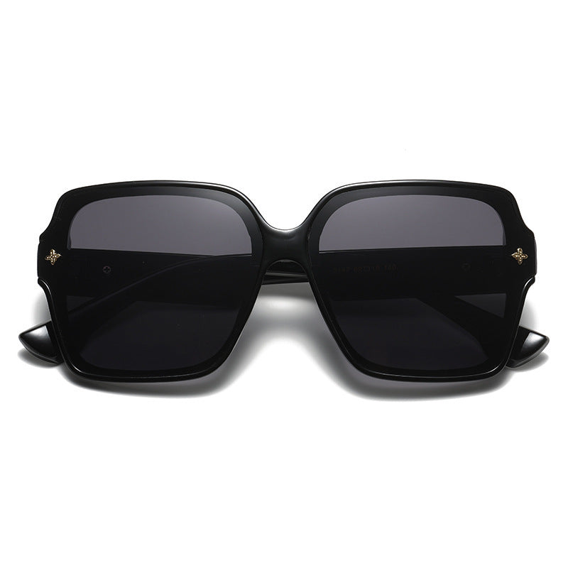 2023 New Fashion Square Frame Sunglasses Women's Small Fragrance Light Luxury Sunglasses Anti-UV Large Frame Versatile Glasses