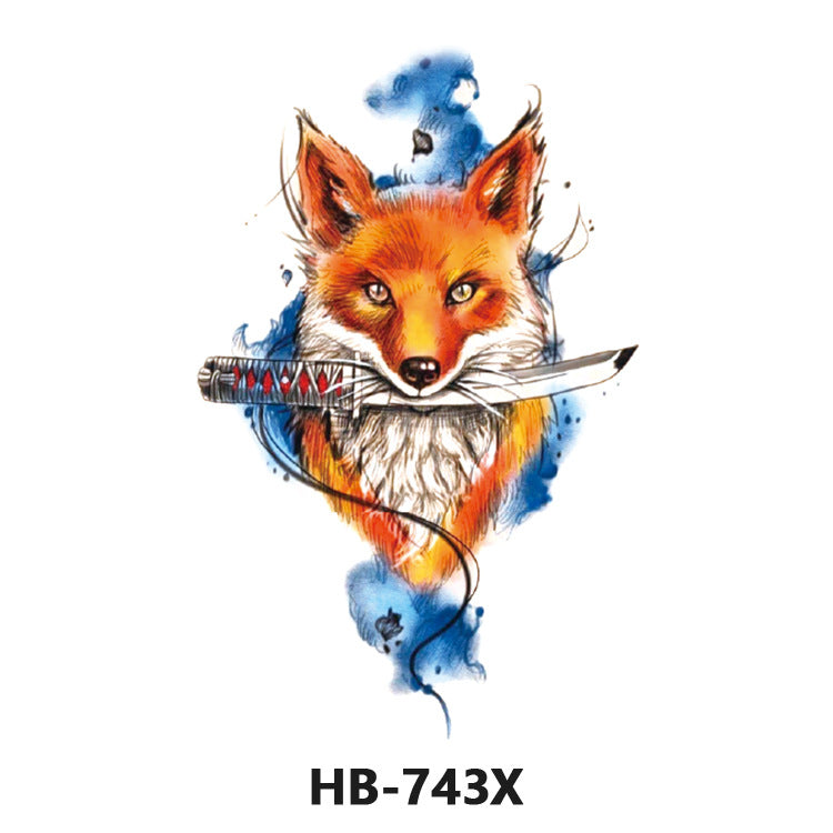 Free shipping Tattoo Wholesale Flower Arm Rose Half Sleeve Black and White Thigh Waterproof Fox Animal Dark Internet Celebrity Scar Covering Tattoo Sticker